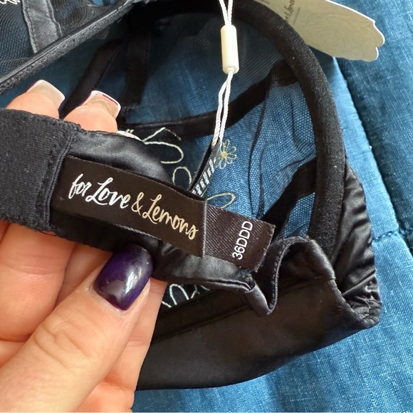 For Love And Lemons Women's Black Daisy Lashes Bra Size 36DDD - Picture 7 of 8